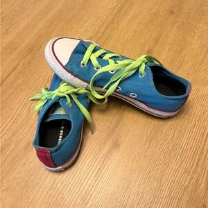 Kids Turquoise Converse Low Top Shoes - Size US 2